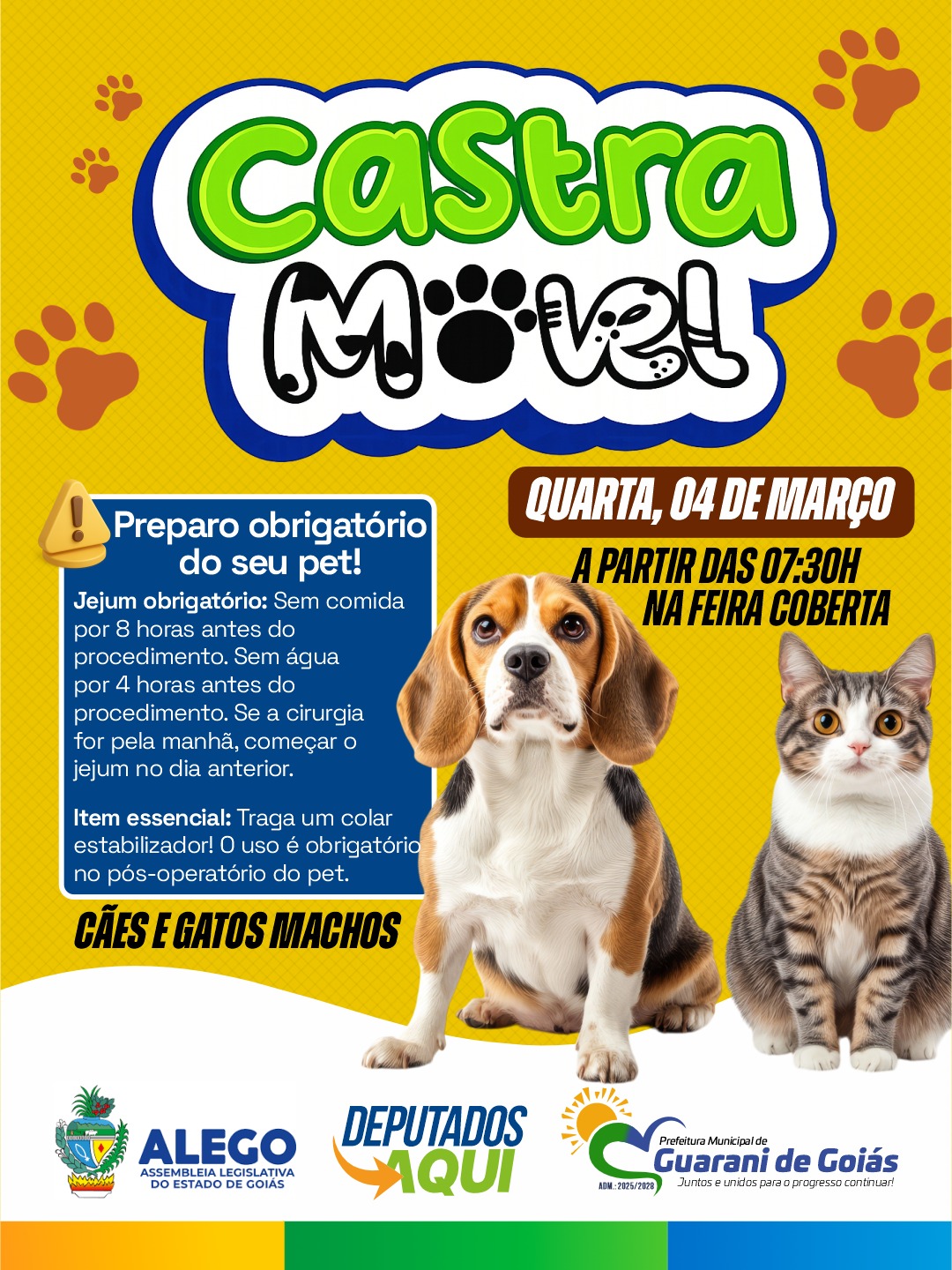 MUTIRÃO DE CASTRAÇÃO EM GUARANI DE GOIÁS