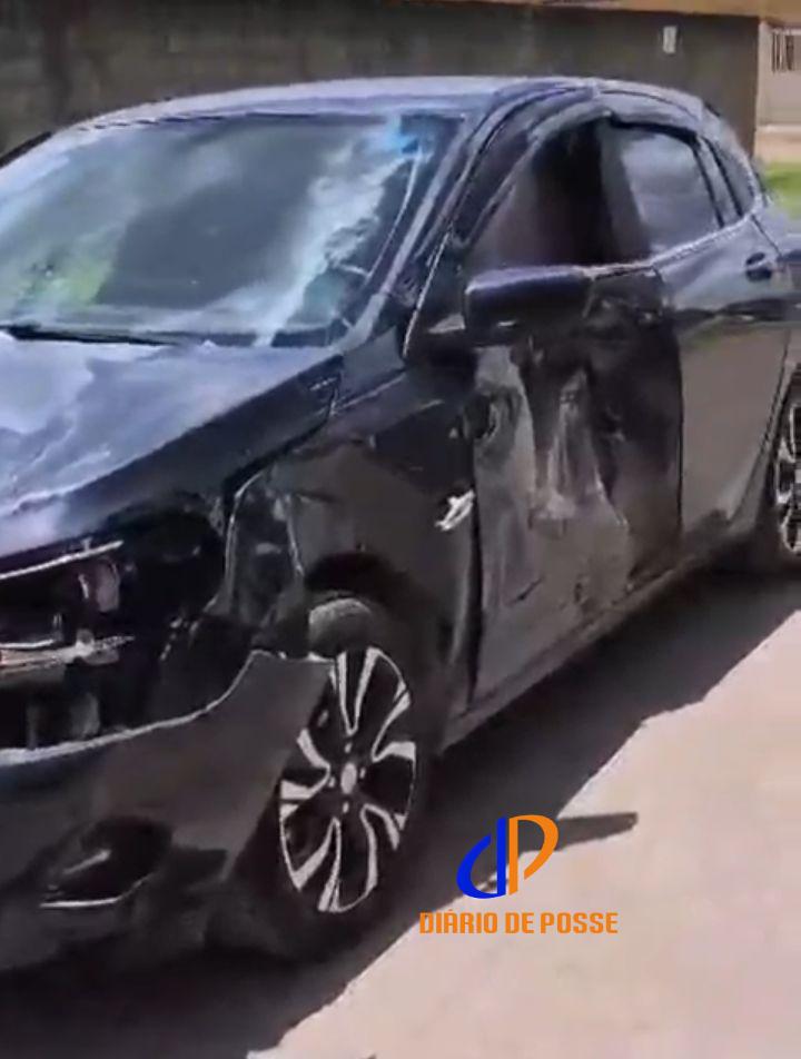 Colisão entre carro e motocicleta deixa motociclista ferido em São Domingos-GO